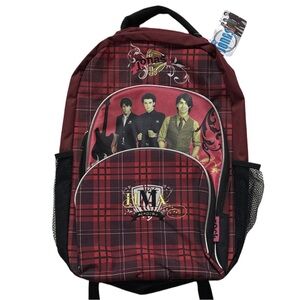 Y2K JONAS BROTHERS deadstock NWT burgundy graphic backpack.